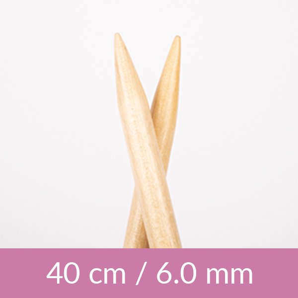 Cirkulære strikkepinde - Birch - 40 cm 6,00 mm / 15,7in US 10 - Rundpinde, Strikkepinde, Strikning, Strikke, hækle, knytte og væve