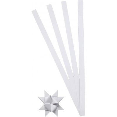Stjernestrips - hvit - 4,5 cm - 100 strimler
