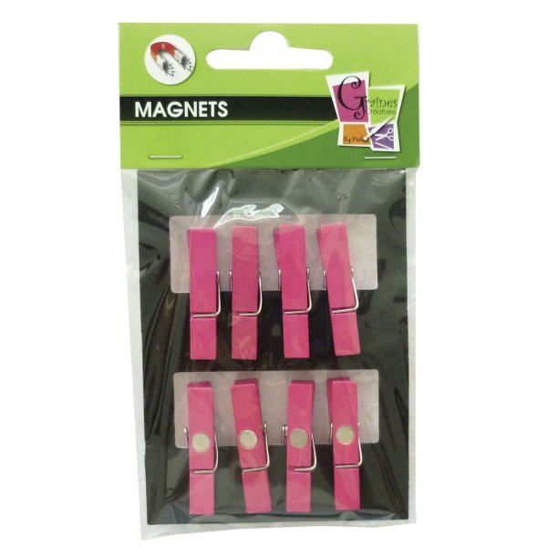 Magnetiska klämmor rosa 35 mm, 8-pack Magnetiska klämmor rosa 35 mm, 8-pack