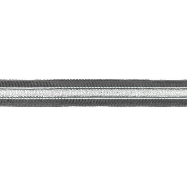 Bånd - Lurex, sølvfarvet, stribet - grå - Dekorationsbånd - Øvrige, Bånd & dekorationsbånd, Tekstilbånd & snor