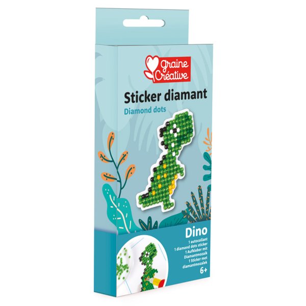 Diamond mosaic-kit med dinosaurie, 10 cm Diamond mosaic-kit med dinosaurie, 10 cm