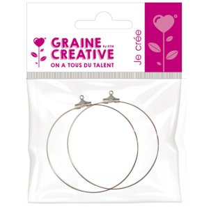 Örhängeskrokar i silver, 2-pack, Ø5 cm Örhängeskrokar i silver, 2-pack, Ø5 cm