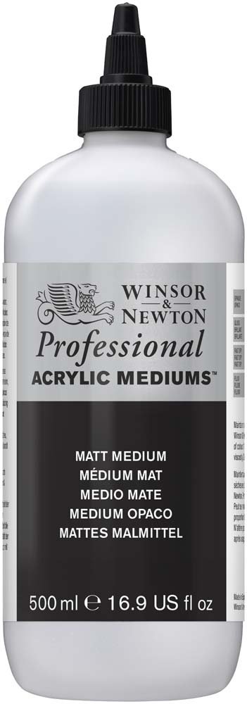 Akryl medium W&N Professional - Matt medium - 500 ml - Akrylmedier, Malemedium, Lakk & malingsmedier