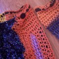 Kundbild Nordaven Sockgarn Fine - Navy Peony: Ett par byxben som klickas ihop...