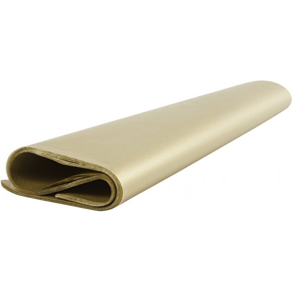 Silkespapper - guld - 50 x 70 cm - 14 g -25 ark Silkespapper - guld - 50 x 70 cm - 14 g -25 ark