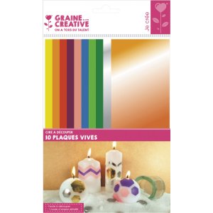 F�rgglada vaxark f�r utklipp 6,5 x 15 cm, 10-pack