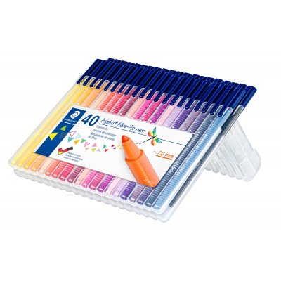 Fiberspisspenner Triplus Color i etui 1mm - 40 penner