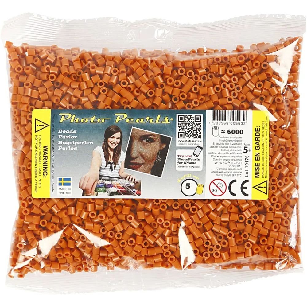 NABBI PhotoPearls - Karamelbrun (5) - 6000 stk - Photo Pearls, Perler & perleplader, Håndværk