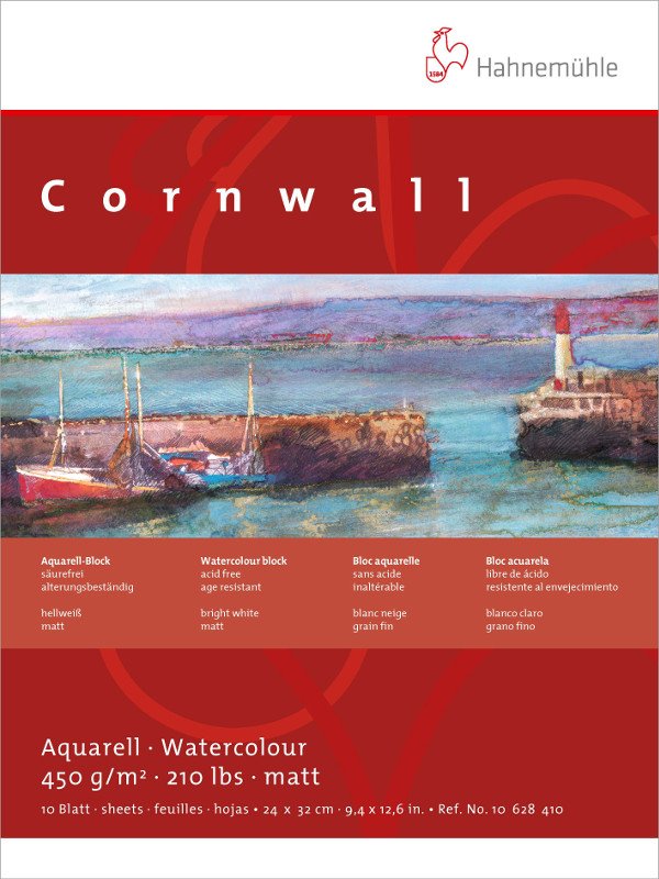 Akvarelblok Hahnemühle Cornwall 450 g Mat - 24x32 cm - Akvarelpapir, Blok