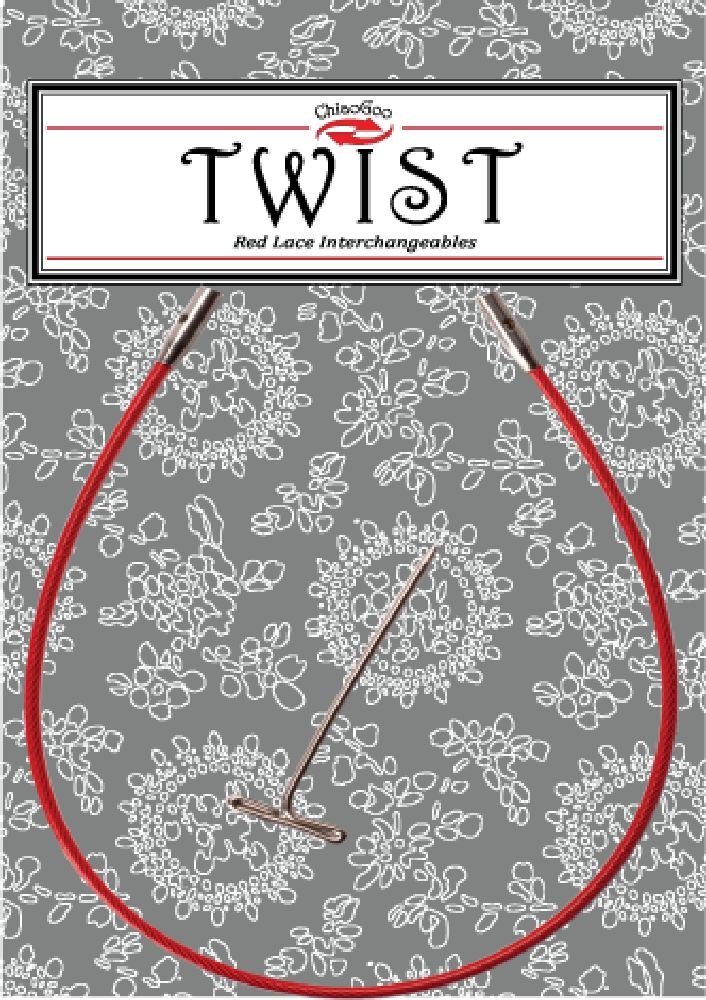 Hukommelsesfri Kabel Twist Rød 20 cm - Kabelpinde, Strikketilbehør, Strikning, Strikke, hækle, knytte og væve