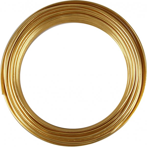 Aluminiumtråd - Ø3 mm - guld - 29 m Aluminiumtråd - Ø3 mm - guld - 29 m