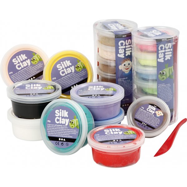 Silk Clay® - mixade färger - 22 burkar Silk Clay® - mixade färger - 22 burkar