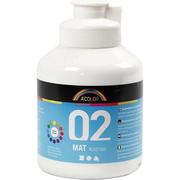 Skolfärg - Akryl - vit - matt - 500 ml Skolfärg - Akryl - vit - matt - 500 ml