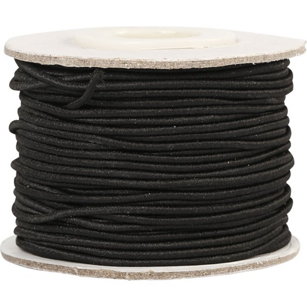 Elastiskt snöre 1 mm - svart - 25 m Elastiskt snöre 1 mm - svart - 25 m