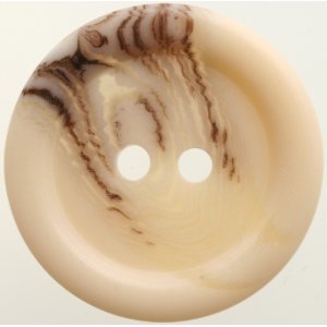 Knapp Rund 2-hulls 15 mm 6 stk - Beige brunmelerte Knapp Rund 2-hulls 15 mm 6 stk - Beige brunmelerte