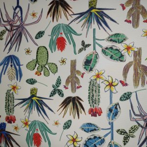 Vaxduk textil kaktus blommning 140 cm