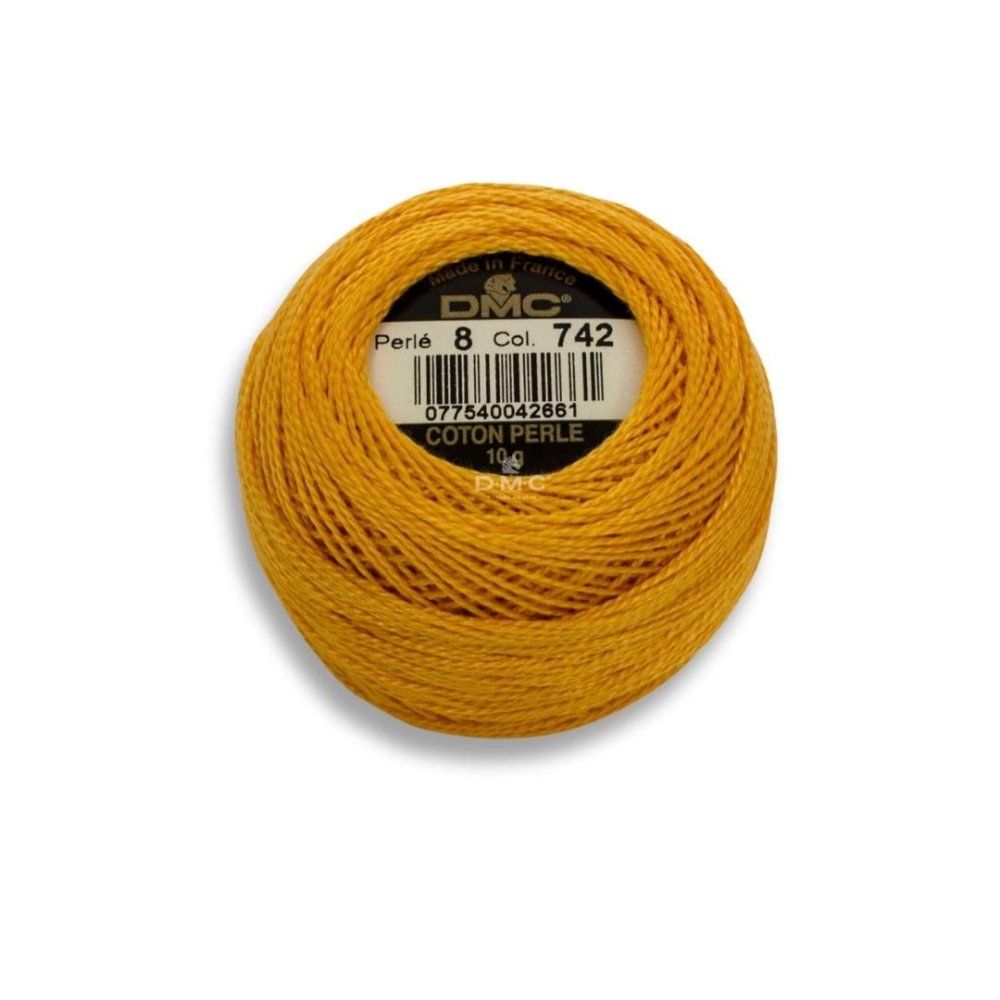 DMC Pearl Cotton Art. 116/8, 742 Light Tangerine - Broderigarn, Garn, Sticka & virka