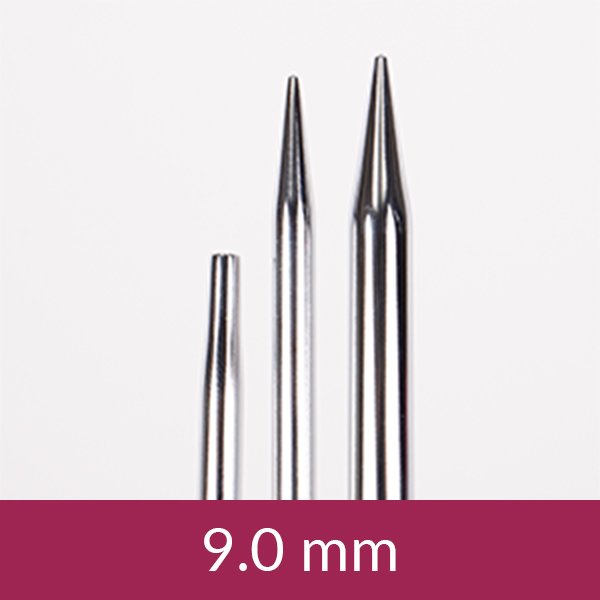 Cirkulære strikkepinde kan udskiftes - Messing - 12 cm 9,00 mm / 4,5 tommer US13 - Rundpinde, Strikkepinde, Strikning, Strikke, hækle, knytte og væve