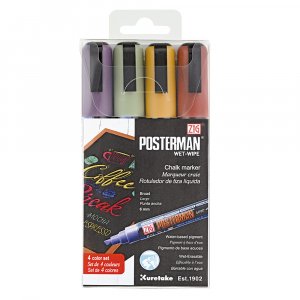 Marker ZIG Posterman vådserviet 6 mm 4 farver Marker ZIG Posterman vådserviet 6 mm 4 farver