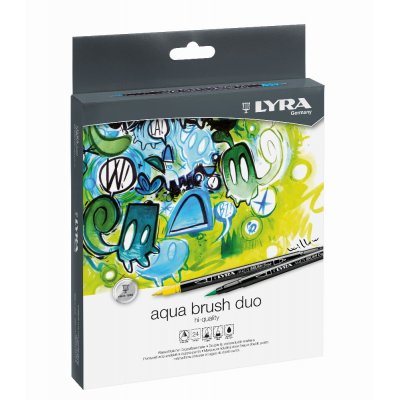 Akvarelpenne Aqua Brush Duo - 24-pak