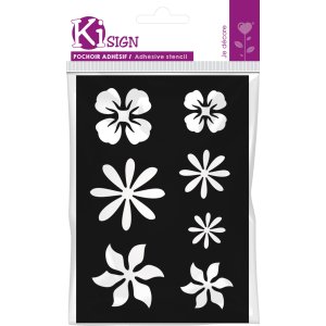 Blommor sj�lvh�ftande stencil