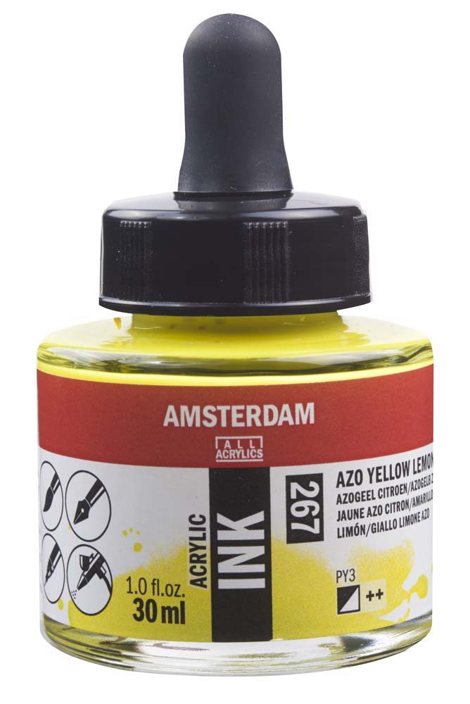 Akryltusch Amsterdam 30 ml - Azo Yellow Lemon - Tusch & Blæk, Kunstnerfarver