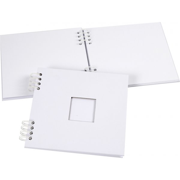 Scrapbok med spiral - vit - 20 x 20 cm Scrapbok med spiral - vit - 20 x 20 cm
