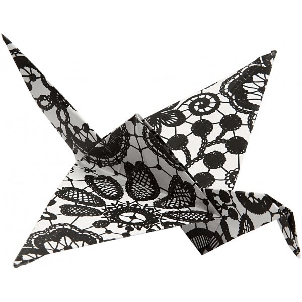 Origamipapper - svart/vit - 10 x 10 cm - 50 ark Origamipapper - svart/vit - 10 x 10 cm - 50 ark