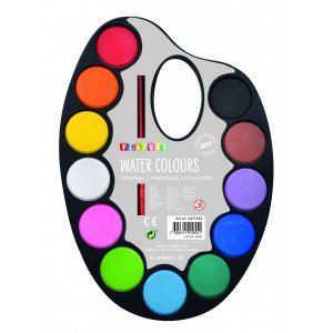 Palett med vattenfärger 12 färger Palett med vattenfärger 12 färger