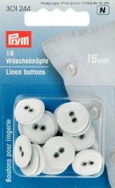 Hørknapper 15 mm 18-pak - Andre knapper, Knapper, Dekorationmateriale, Hobbymateriale, Håndværk