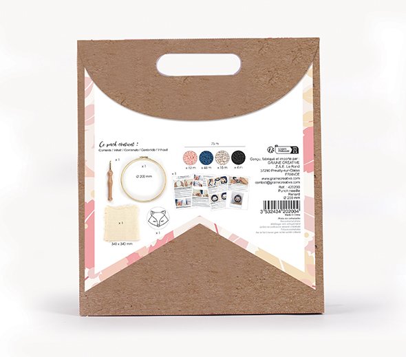 Punch needle-kit med r�vmotiv, � 20 cm