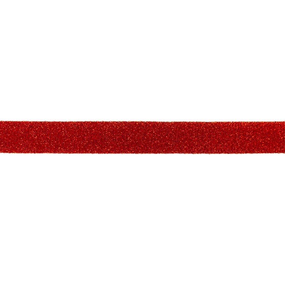 Bias Glitterbånd 2 cm - Rød - Dekorationsbånd - Øvrige, Bånd & dekorationsbånd, Tekstilbånd & snor