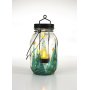 Glaslykta med metallh�ngare 9 x 21,5 cm
