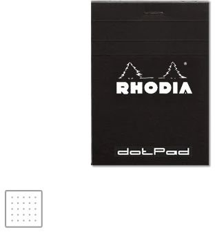 RHODIA Black pads - 85x120 mm - Linjerat - 80 ark / 80 gram