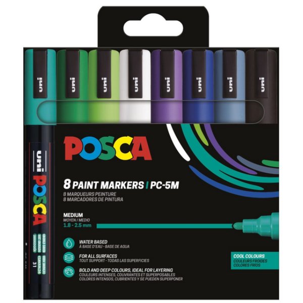 Poscaset PC-5M Kalla F�rger - 8 Pennor
