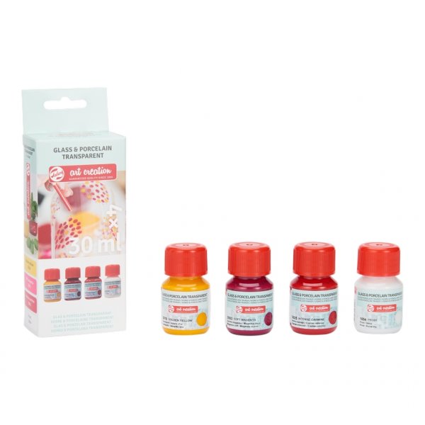 Glass & Porselen fargesett Gjennomsiktig 4 x 30 ml