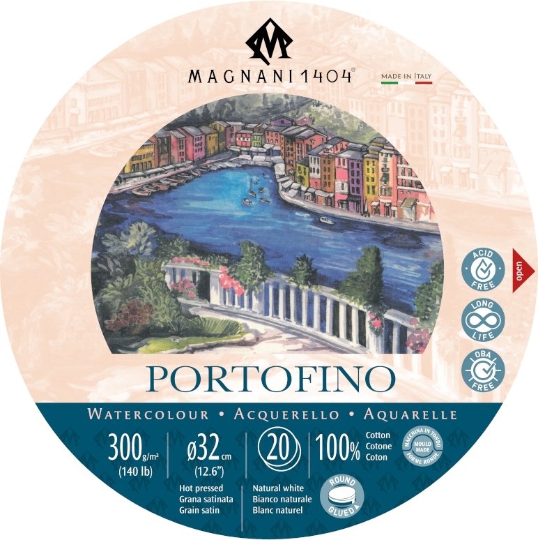 Akvarelblok Magnani Portofino 300g S - Ø32cm - Akvarelpapir, Blok