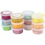 Glitter clay, mixade frger, 72x20 ml