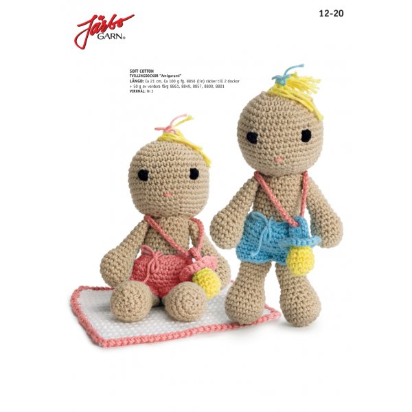 Virkmnster - Amigurumi tvillingdockor som dopgva