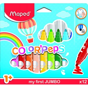 Fiberpennset - Maped - ColorPeps 12 tvttbara pennor jumbo