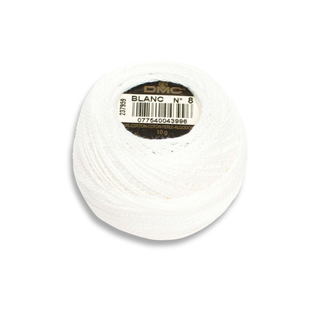 DMC Pearl Cotton Art. 116/8, Blanc - Broderigarn, Garn, Sticka & virka