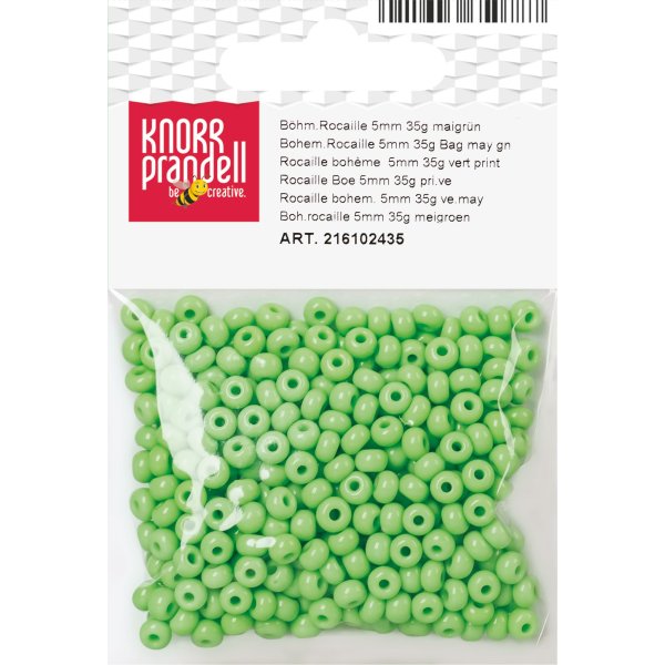 Rocaillep�rlor 5 mm, 35 g, gr�n