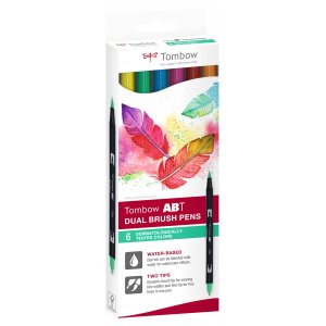 Tombow ABT Dual Brush Pen Tatoveringer 6-pak Tombow ABT Dual Brush Pen Tatoveringer 6-pak
