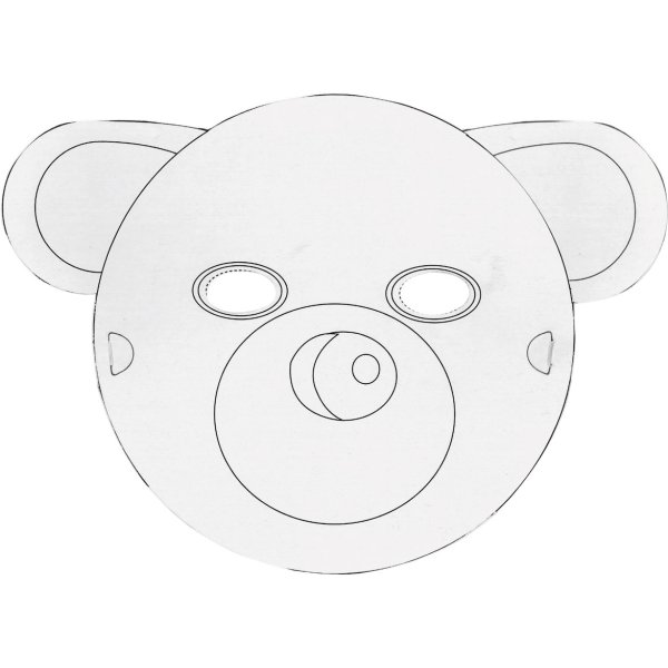 Set med 6 färgläggningsbara djurmasker i kartong Set med 6 färgläggningsbara djurmasker i kartong