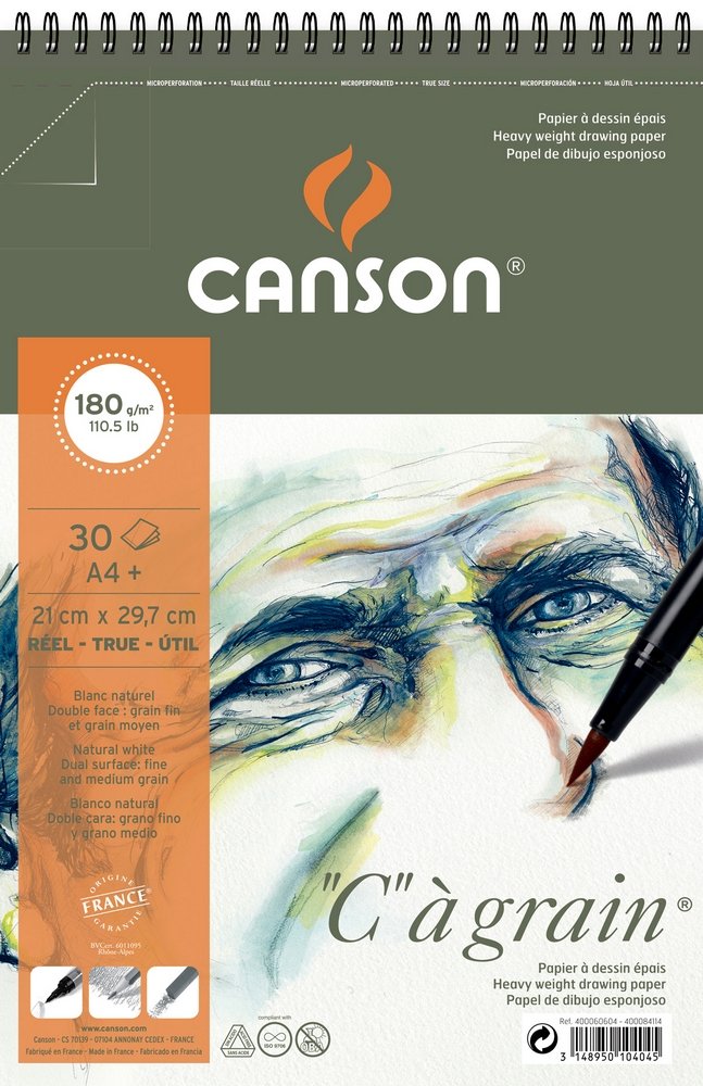 Canson C á grain 180g - A4+ - Ritblock, Block