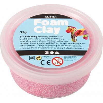 Foam Clay - lys rd - glitter - 35 g