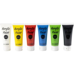 Skolf�rg - Akryl - standardf�rger - blank - 6 x 20 ml