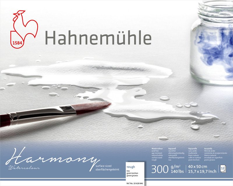 Akvarelblok Harmony 300 g Grov - 30x40 cm - Akvarelpapir, Blok