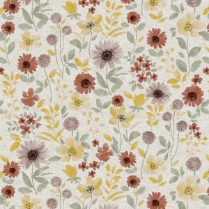 Vaxduk med V�xande motiv - Terracotta