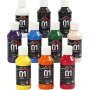 Skolemaling - Akryl - blandede farver - blank - 10 x 100 ml